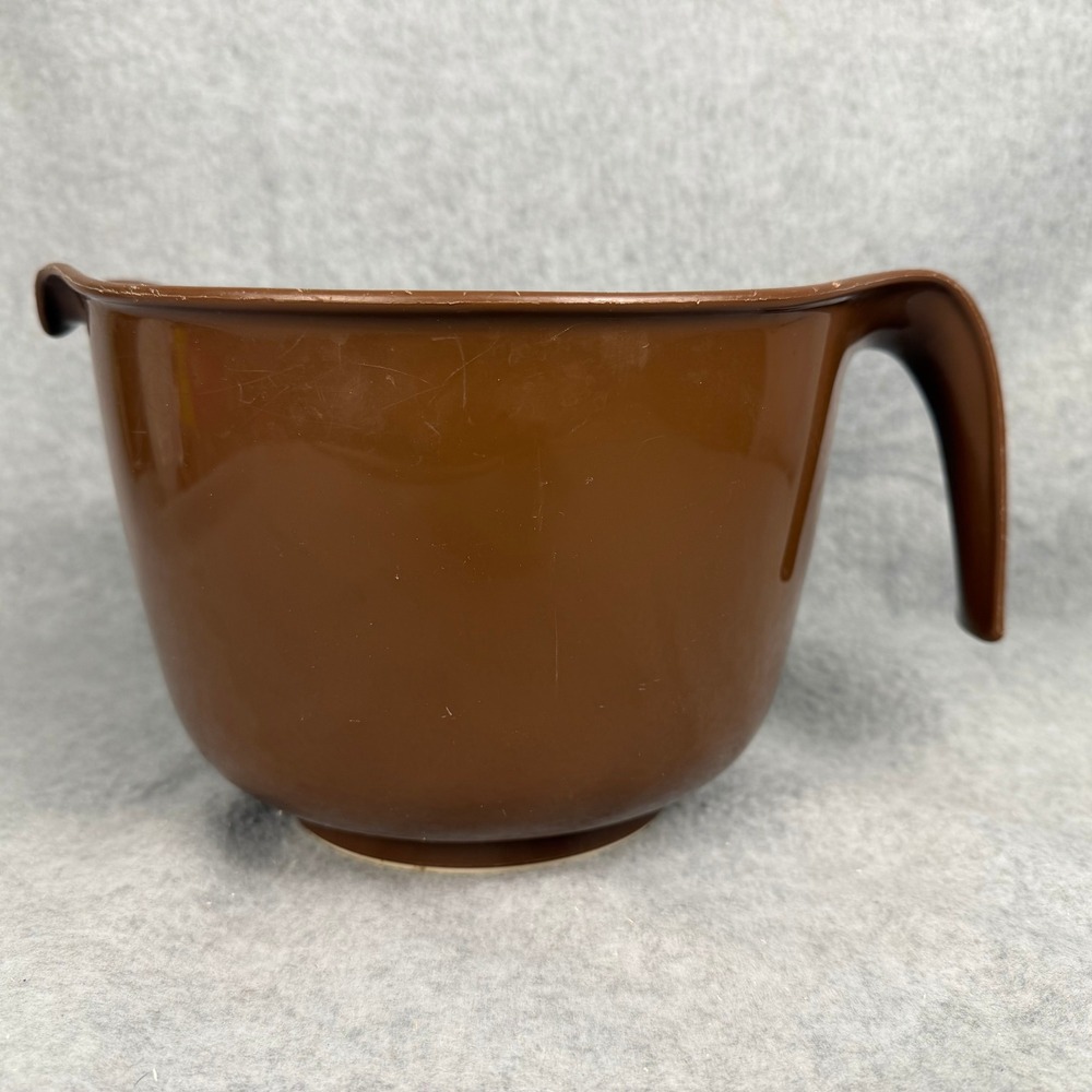 Vtg Rubbermaid Grip 'N Mix Batter Bowl 3 Liter 12 cup Brown Mixing Bowl 2663-3